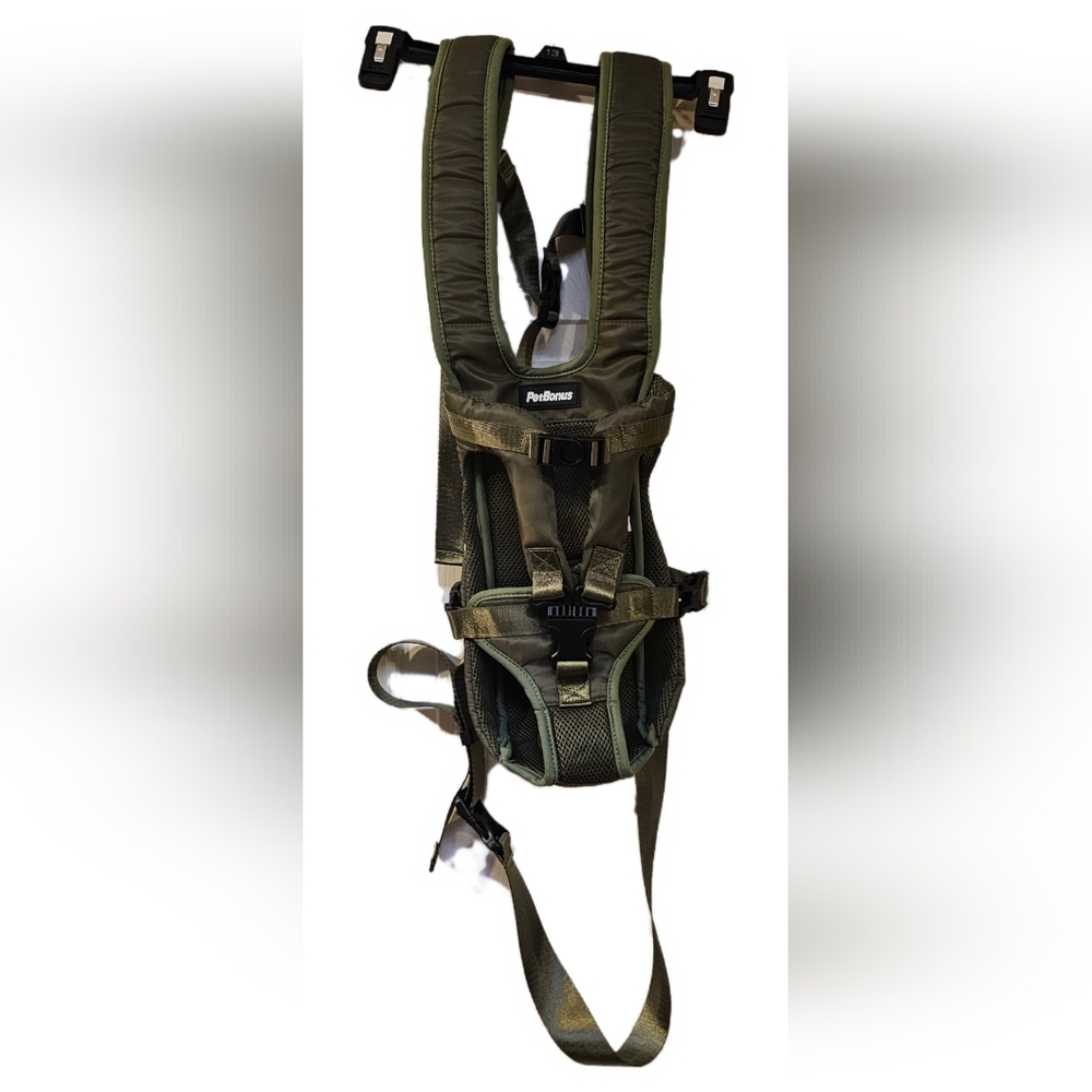 Army Green PetBonus Breathable Front Adjustable Small Dog Carrier Mesh Padded